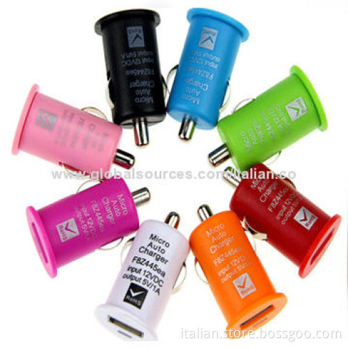High-quality USB Car Chargers for Mobile Phones with 5V/1A Output